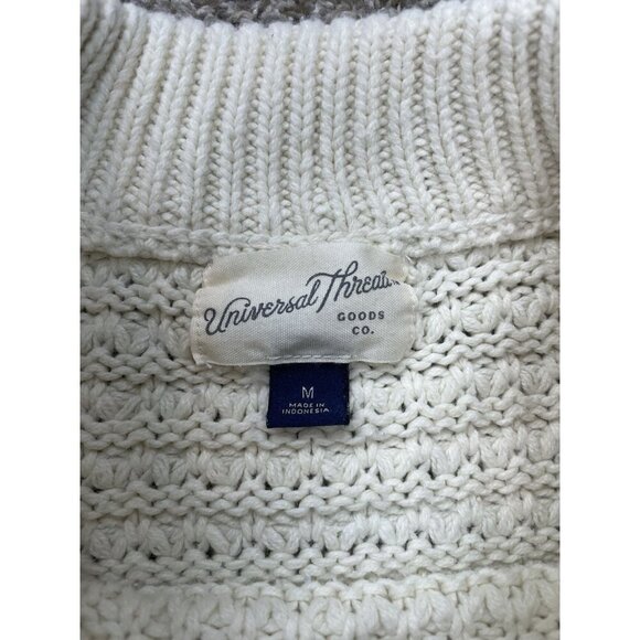Universal Thread Ivory Cream Knit Mock Neck Sweater Women's Medium - Picture 3 of 4